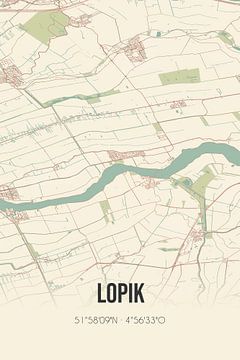 Vintage landkaart van Lopik (Utrecht) van Rezona
