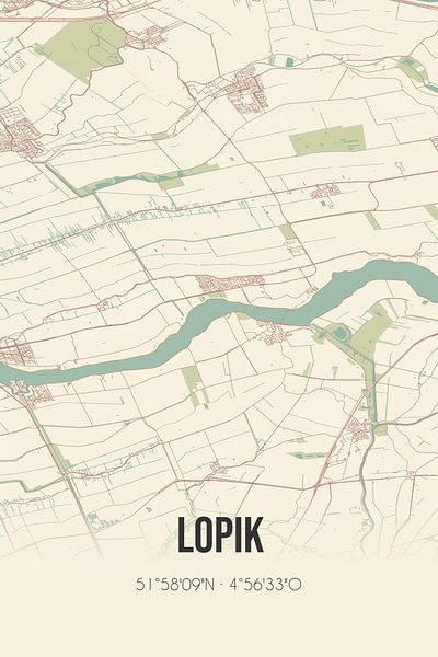 Vintage map of Lopik (Utrecht) by Prints of Place