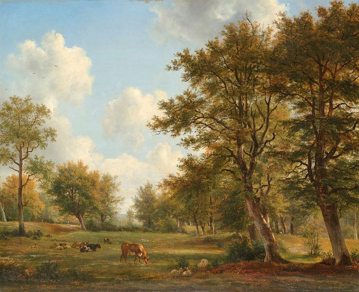 Landscape near Hilversum, George Jacobus Johannes van Os by Masterful Masters