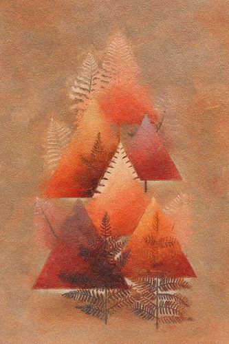 Rode driehoeken met varens