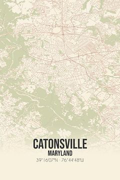 Vintage landkaart van Catonsville (Maryland), USA. van Rezona