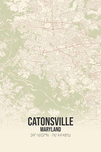 Vintage map of Catonsville (Maryland), USA. by Prints of Place