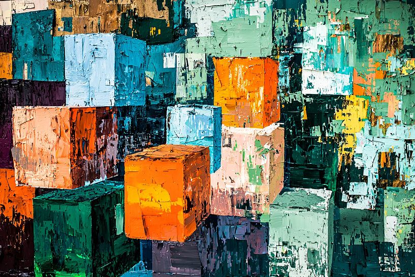 Kleurrijke abstracte kubuskunst van Imperial Art House