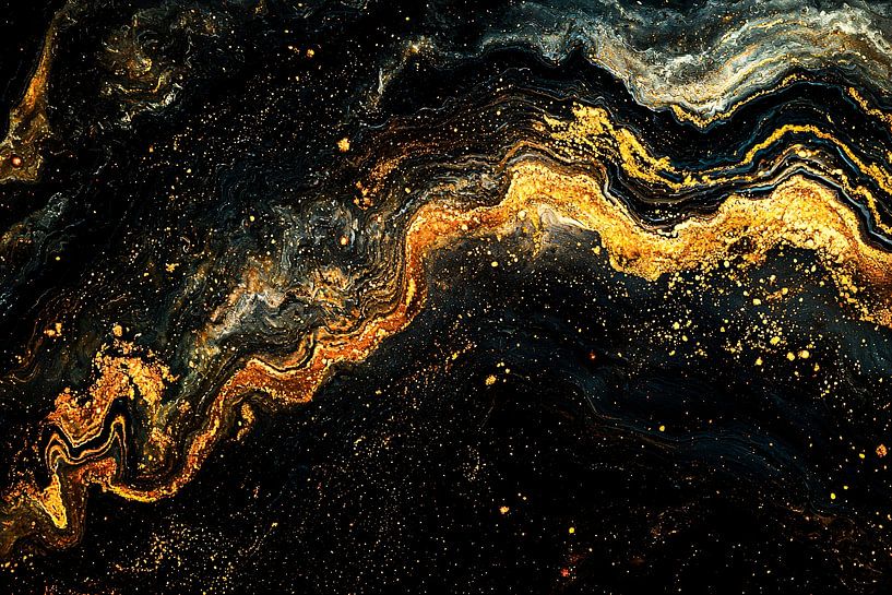 Golden waves in the universe by Imperial Art House