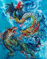 Kriegstiger, Drache, Hahn und Maus