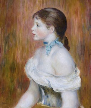 Meisje met een blauw lint, Pierre-Auguste Renoir