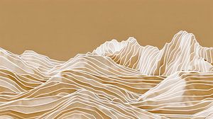Zeitgenössische Minimal Interior Art: Berglandschaft