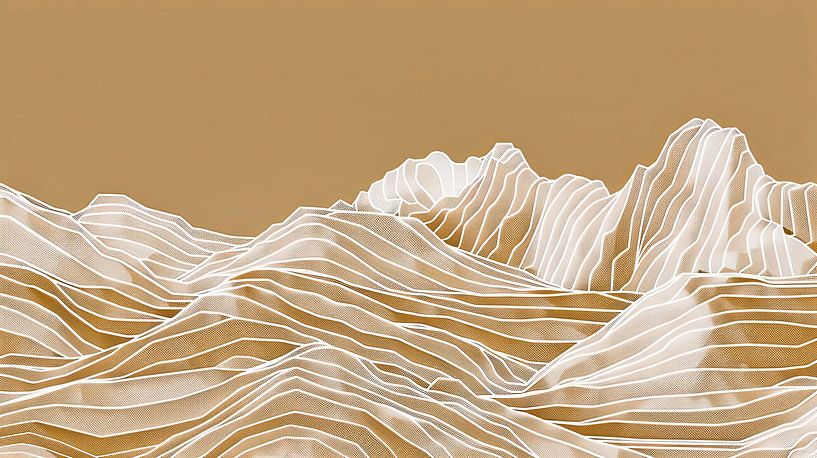 Contemporain minimal Art d'intérieur : Paysage de montagne par Vlindertuin-Art