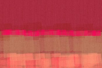 Abstract in wijnrood, neonroze, terra en koraal.