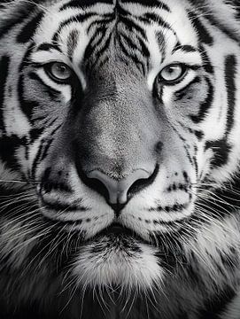 Tiger - Powerful look in black and white