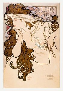 poster Salon des Cent, Alphonse Mucha (1896) van Atelier Liesjes