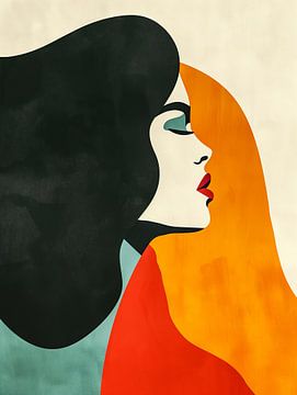 Sereniteit - Abstract Portret van Vrouwelijk Silhouet van Roger VDB
