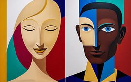 Portraits modernes cubistes et colorés sur Art & Soul Creations