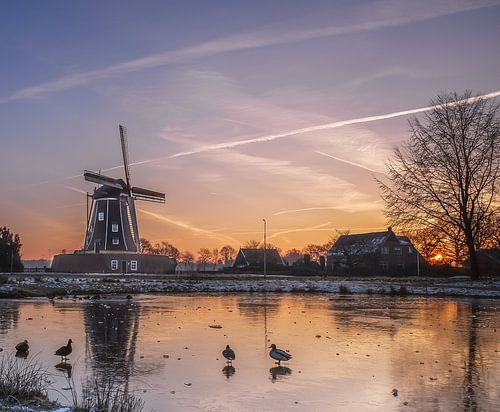 Zonsopkomst op een koude ochtend