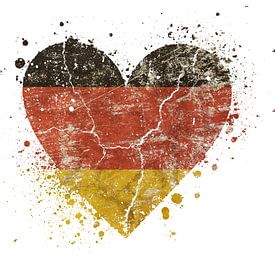 Heart shaped grunge vintage faded German flag sur Anton Eine