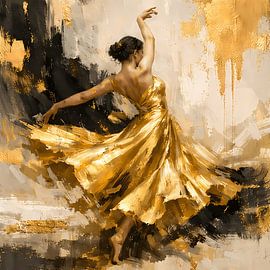 Golden Dance – The golden dancer in abstract motion by ButterflyPix