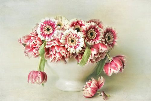 Flower Romantic - red and white