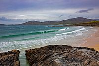 Traigh Lar strand, West Harris, eiland Harris Buiten-Hebriden, S