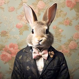 Portrait of Mr Rabbit by Vlindertuin-Art