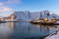 Lofoten - Het kleine vissersdorpje Sakrisøy in de winter van Franca Gielen thumbnail