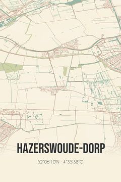 Vintage landkaart van Hazerswoude-Dorp (Zuid-Holland) van Rezona