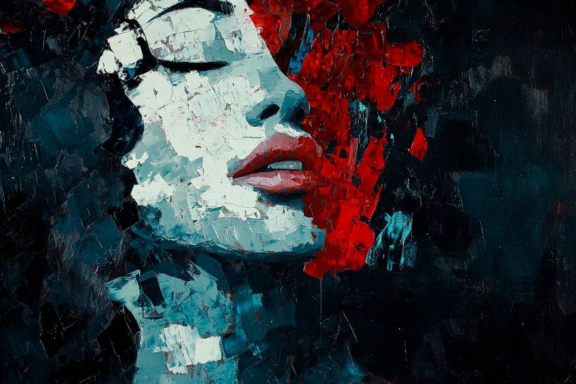 Silence artistique dans un rêve rouge par Poster Art Shop