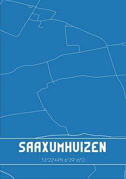 Blauwdruk | Landkaart | Saaxumhuizen (Groningen) van Rezona