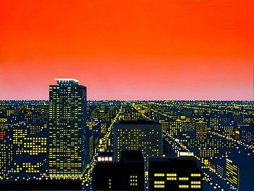 Hiroshi Nagai - City Pop bij nacht van Vivanne