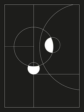 Minimal Black & White Circles - Scandinavische Print van MDRN HOME