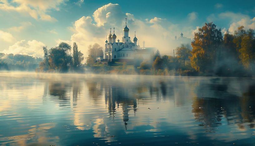 Kirche in Licht getaucht von fernlichtsicht
