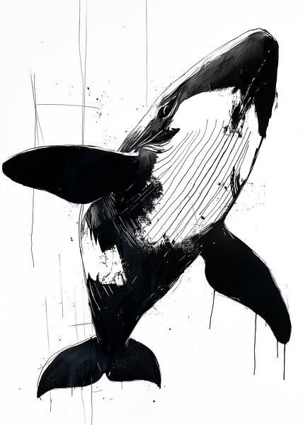 Zwart-witte walvis #walvis van JBJart Justyna Jaszke