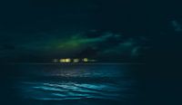 Night floating lights above the horizon van Adrien Hendrickx thumbnail
