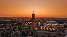 Rijksmonument Hengelo bij zonsondergang
