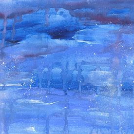 Sturm über dem Ozean abstraktes Acrylgemälde von Karen Kaspar