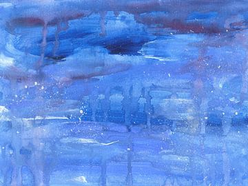 Sturm über dem Ozean abstraktes Acrylgemälde