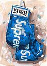 Supreme x Everlast Boxhandschuhe 'blaue' Malerei von Jos Hoppenbrouwers Miniaturansicht