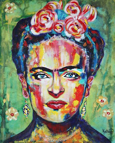 FRIDA "Pink Flowers" by Kathleen Artist Fine Art