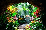 Kleurrijke tropische tuin in zonlicht van Art & Soul Creations thumbnail