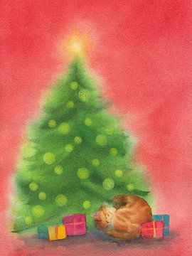 Silent night under the Christmas tree