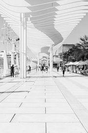 Architecture Malaga Spain - Port in black and white by Marianne van der Zee