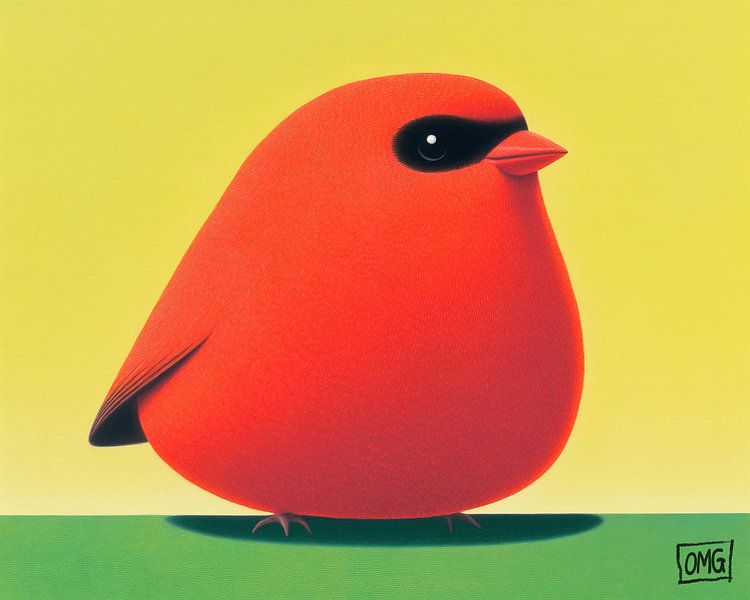 Red Bird | Small Wonder, Bright Bird by OMG Art