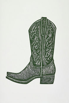 Single Green Western Boot