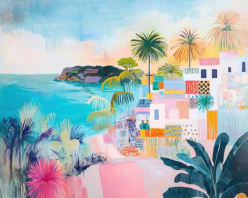 Palm trees Sea by Eye catching paintings