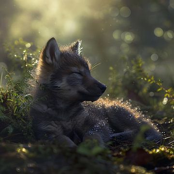 wolf pup wordt wakker van DNH Artful Living