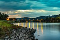 Avondsfeer op de Elbe bij Bad Schandau in Saksisch Zwitserland