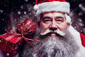 Weihnachtsmann mit Geschenken Illustration