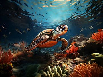 Tortue de mer sur PixelPrestige