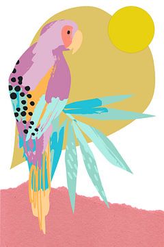 Papegaai in zomerse sferen van Yvonne Smits