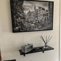 Kundenfoto: AMSTERDAM Bloemgracht schwarz-weiß  von Melanie Viola, auf leinwand