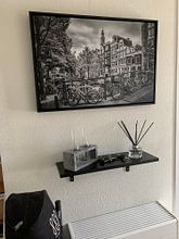 Klantfoto: AMSTERDAM Bloemgracht zwart en wit van Melanie Viola, op canvas